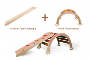 Renkli Pikler Halkası + Kaydırak & Renkli Rampa