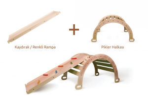 Pikler Halkası + Kaydırak & Renkli Rampa