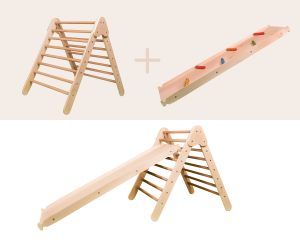 Pikler Üçgeni + Kaydırak & Renkli Rampa
