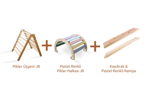 P.Üçgeni JR + Pastel Renkli P.Halkası JR + Kaydırak & Pastel Renkli Rampa