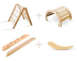 P.Üçgeni JR + P.Halkası JR + Kaydırak & Rampa + Denge Tahtası